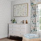 Emma Blue Heather Large Bow Wallpaper