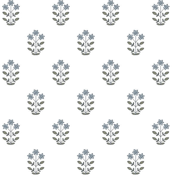 Kit Blue Heather Floral Wallpaper