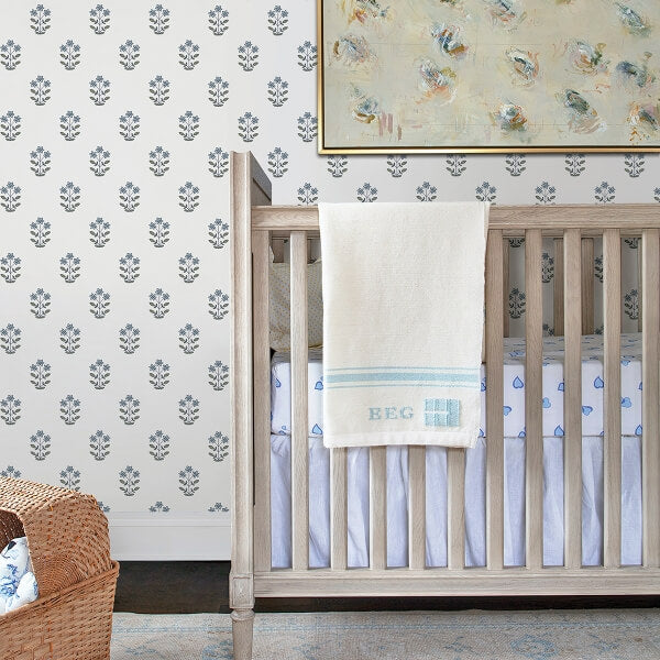 Kit Blue Heather Floral Wallpaper