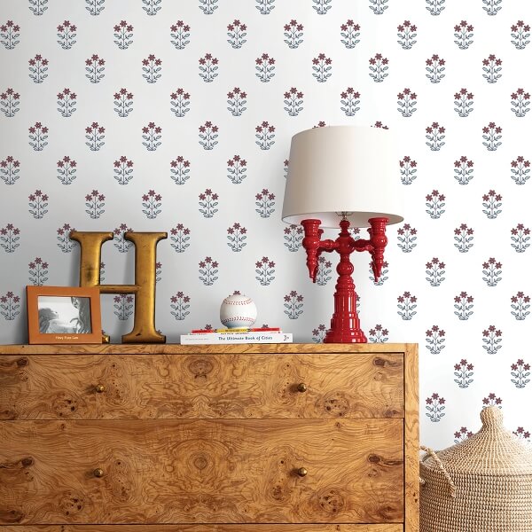 Kit Red Floral Wallpaper