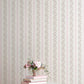 Marigold Wreath Pastel Peach Floral Stripe Wallpaper