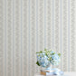Marigold Wreath Baby Blue Rush Floral Stripe Wallpaper