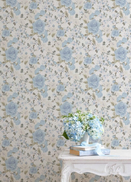 Sunset Harbor Rose Bella Lina Blue Roses & White Flowers Wallpaper