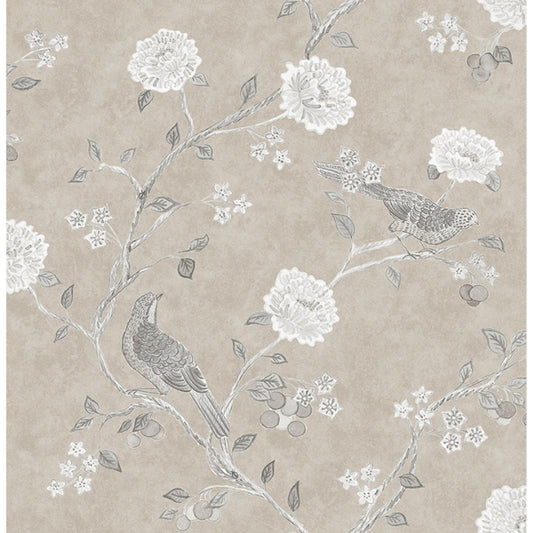 Wellesley Taupe Chinoiserie Wallpaper
