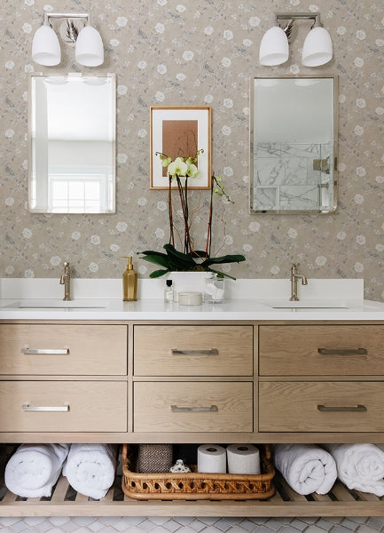 Wellesley Taupe Chinoiserie Wallpaper