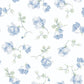 Ribbon Rosa French Blue Loose Roses Wallpaper