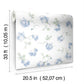 Ribbon Rosa French Blue Loose Roses Wallpaper