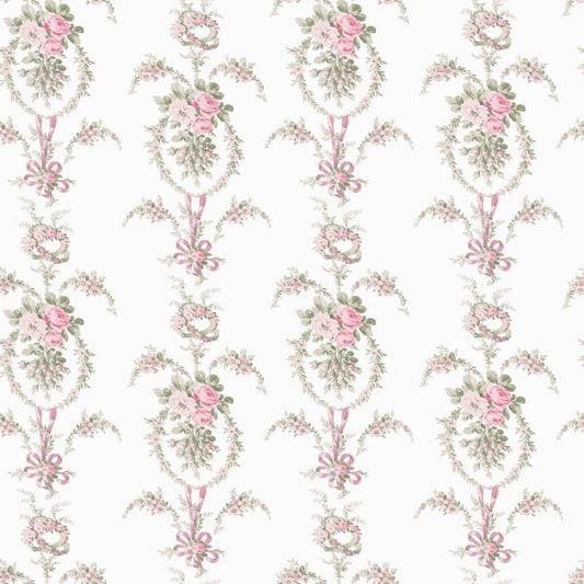 Rose Cheeks Party Pink Floral Cluster Wallpaper