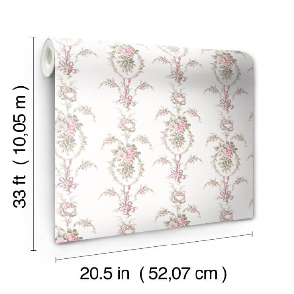 Rose Cheeks Party Pink Floral Cluster Wallpaper