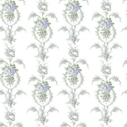 Rose Cheeks Blye Elysees Floral Cluster Wallpaper