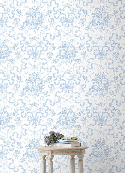 Fairytale Blissful Blue Toile Wallpaper