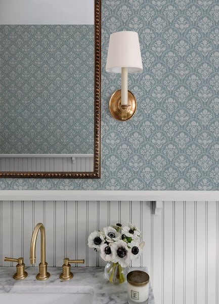 Frances Blue Fishscale Wallpaper