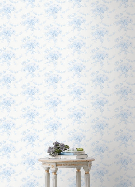 Champagne Harbor Powdered Blue Wallpaper