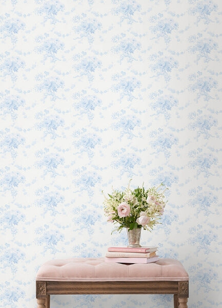 Champagne Harbor Powdered Blue Wallpaper