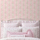 Blooming Heirloom Strawberry Macaron Rose Stripe Wallpaper