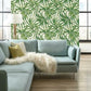 Bali Leaves Yellow & Tan Wallpaper