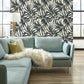 Bali Leaves Off White & Dark Grey Wallpaper