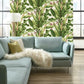 Banana Leaf Dark Brown & Pink Wallpaper