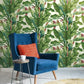 Banana Leaf Aqua & Red Wallpaper