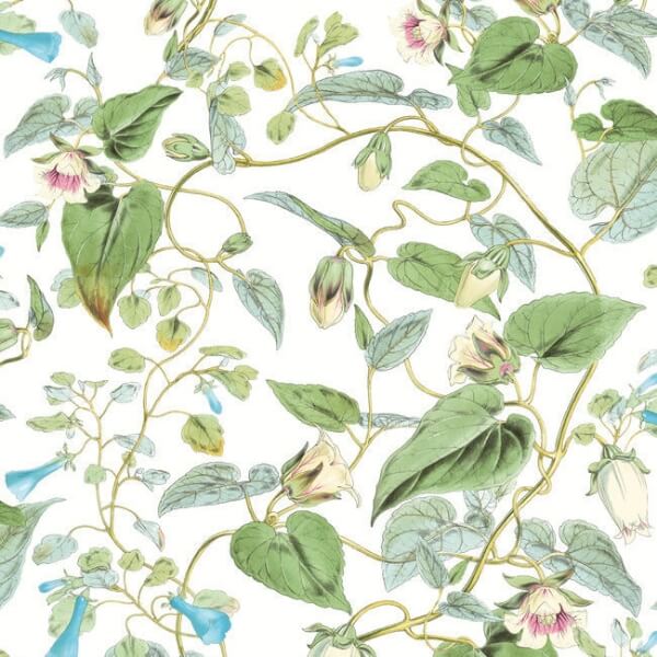 Moon Flower White Wallpaper