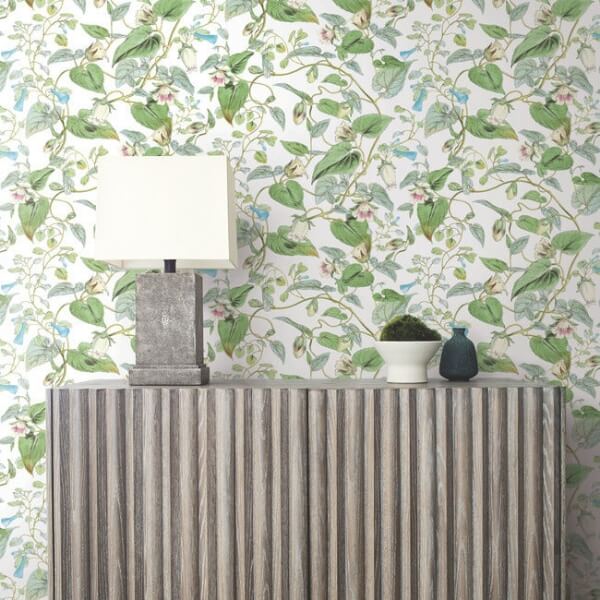Moon Flower White Wallpaper