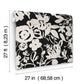Brushstroke Floral Black Wallpaper