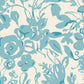 Brushstroke Floral Aqua Wallpaper
