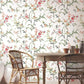 Blossom Branches White & Red Wallpaper