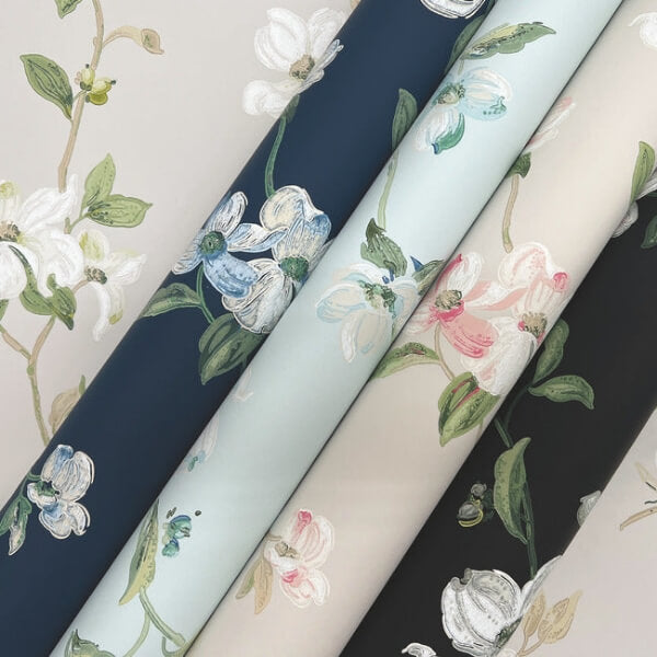 Dogwood Navy Wallpaper