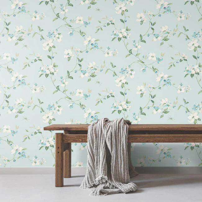 Dogwood Wallpaper Light Blue