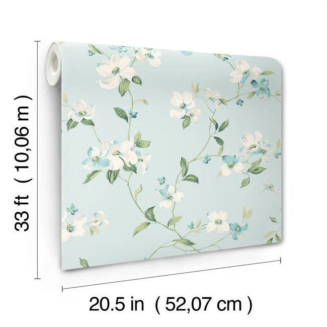 Dogwood Wallpaper Light Blue