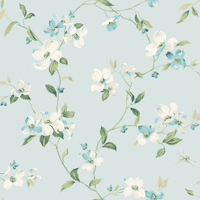 Dogwood Wallpaper Light Blue