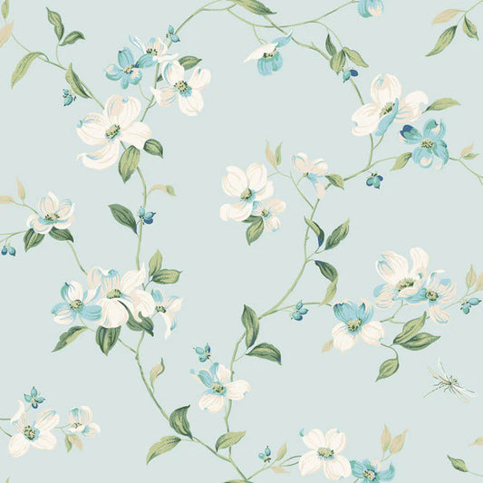 Dogwood Wallpaper Light Blue