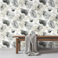Watercolor Bouquet Charcoal Wallpaper