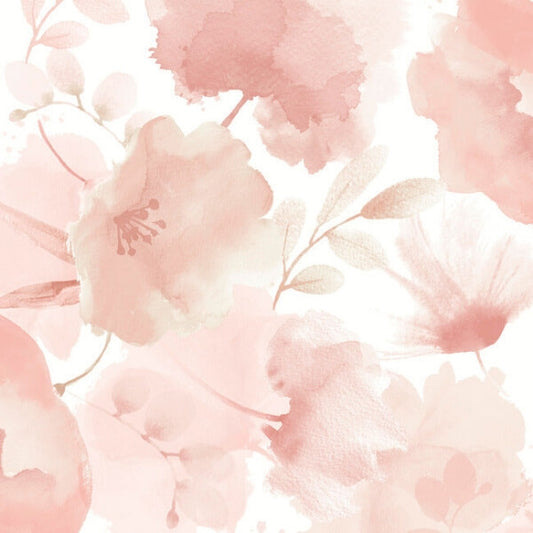 Watercolor Bouquet Blush Wallpaper
