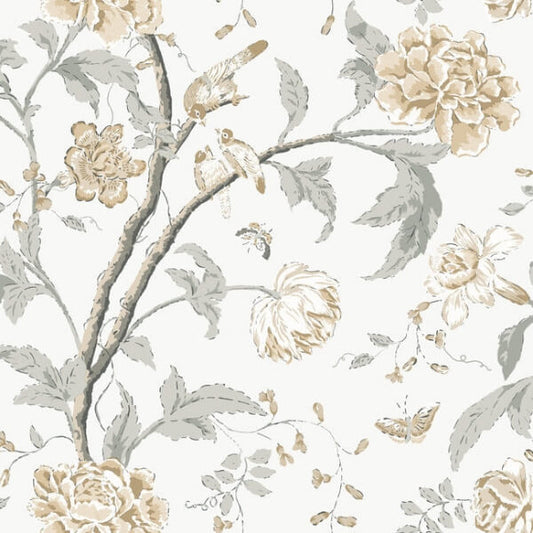 Teahouse Floral Neutral Wallpaper