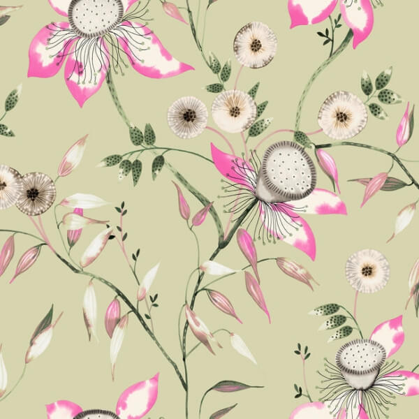 Dream Blossom Light Green Wallpaper