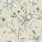 Dream Blossom Taupe & Aqua Wallpaper