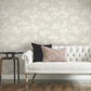 Lunaria Silhouette Light Taupe & White Wallpaper