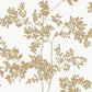 Lunaria Silhouette White & Gold Wallpaper