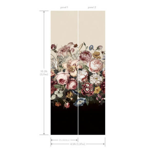 Rachel Rose Taupe Wall Mural