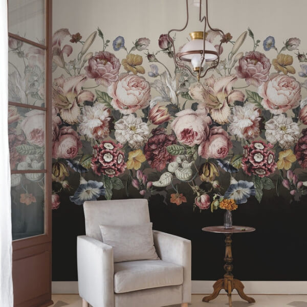 Rachel Rose Taupe Wall Mural