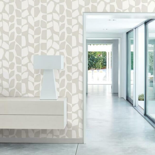 Primitive Vines White & Cream Wallpaper