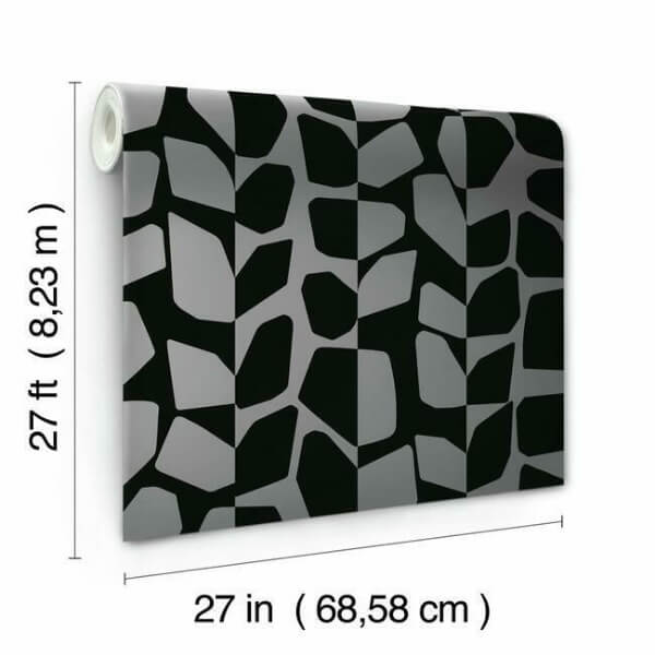 Primitive Vines Black Metallic Wallpaper