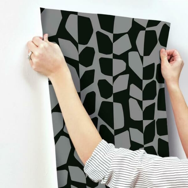 Primitive Vines Black Metallic Wallpaper
