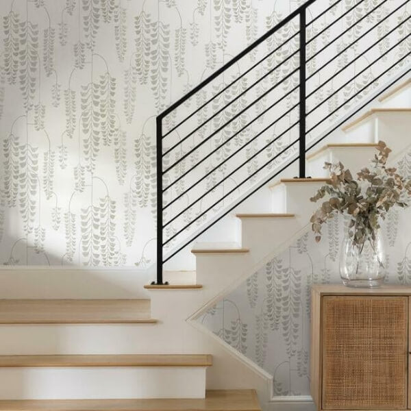 Deco Wisteria White & Cream Wallpaper