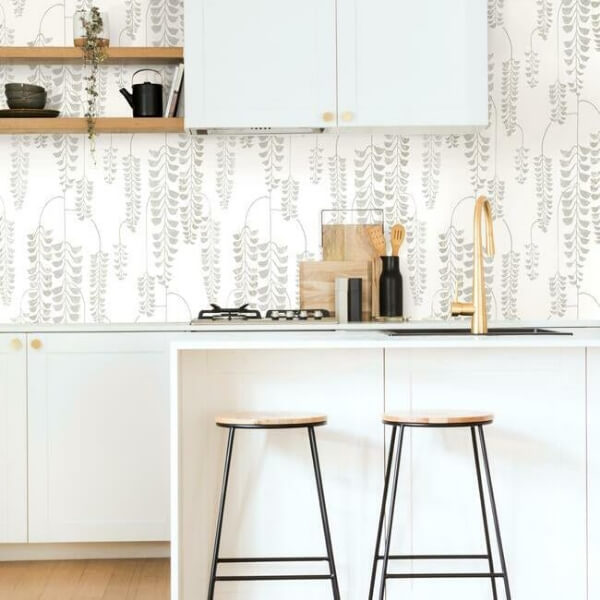 Deco Wisteria White & Cream Wallpaper