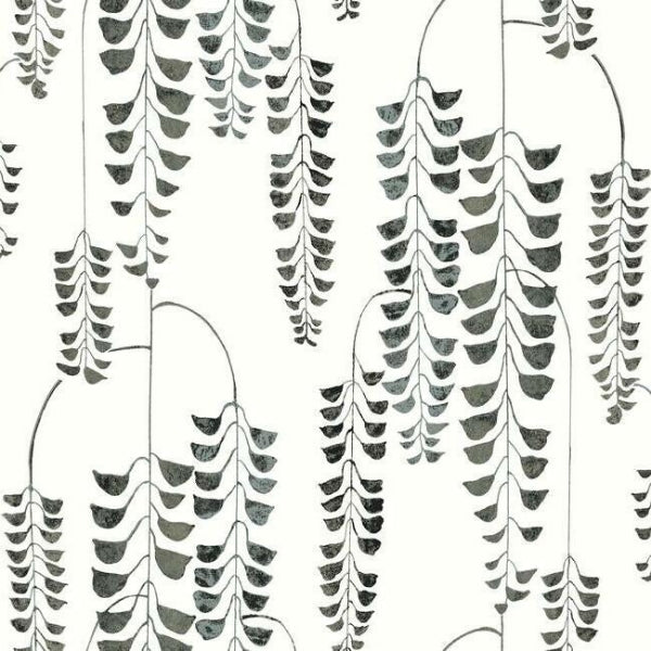 Deco Wisteria Black Metallic Wallpaper