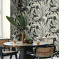 Banana Leaf Black & White Wallpaper