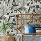 Banana Leaf Black & White Wallpaper